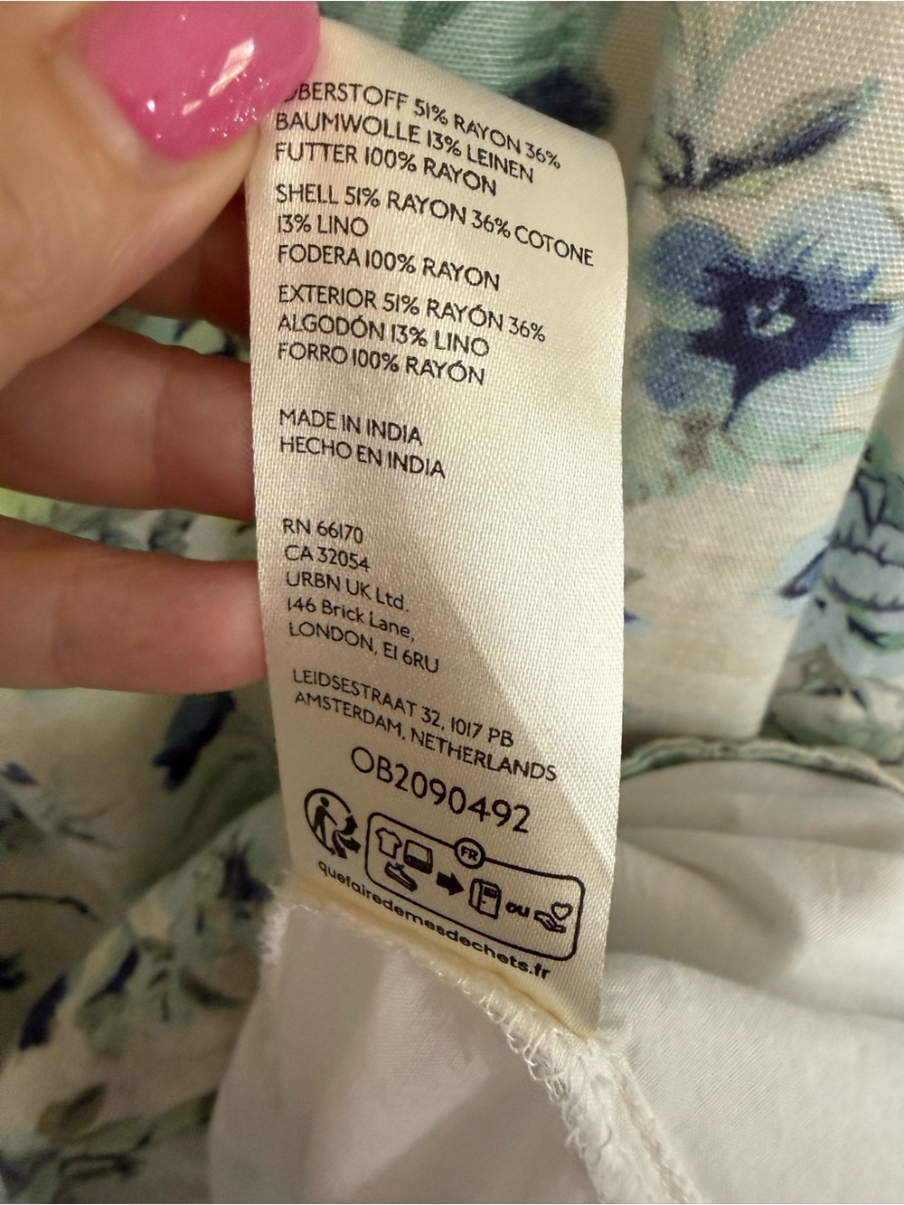 Free People Wildflower Printed Mini White Blue Babydoll Dress Boho Cottagecore - Picture 10 of 12